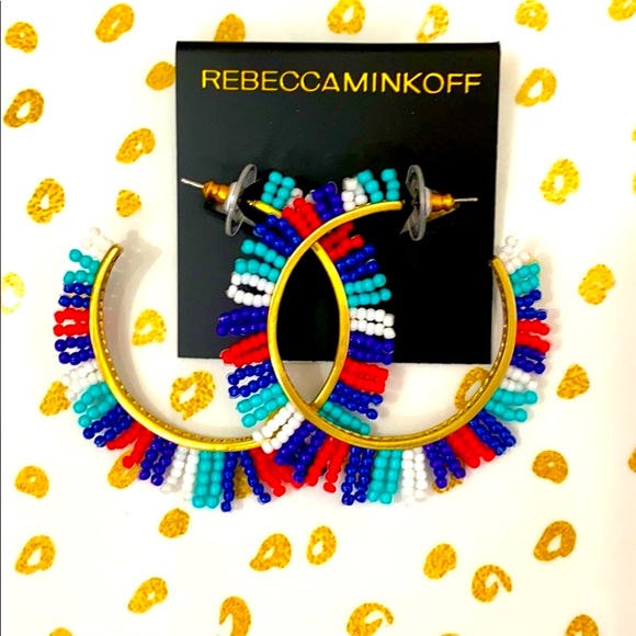 Rebecca Minkoff Jewelry - Rebecca Minkoff Beaded Hoop Earrings